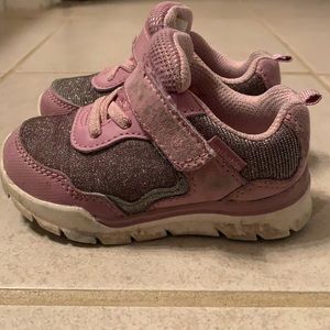 Pink sparkly girls stride rite sneakers.